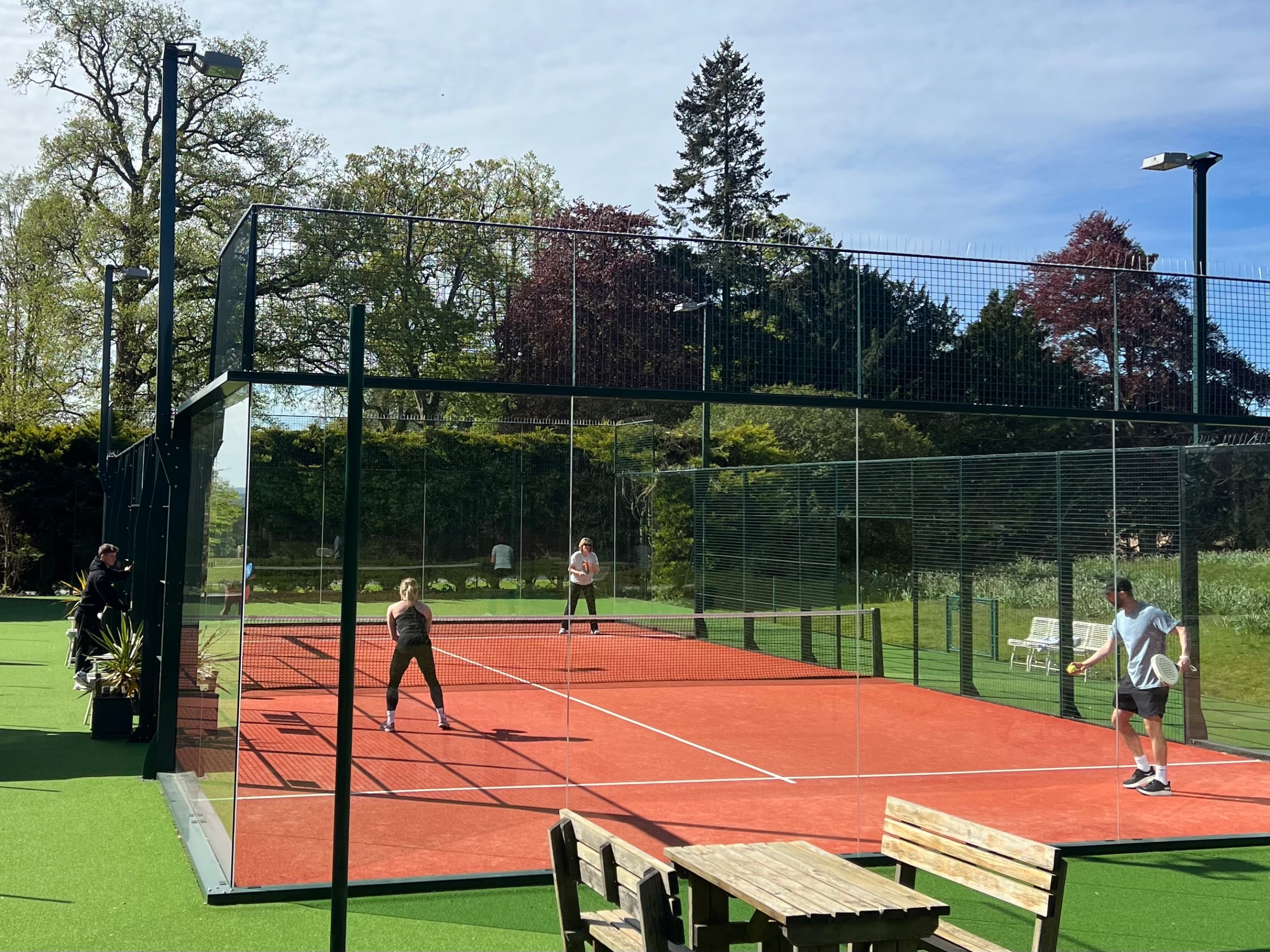 Padel coaching session on court